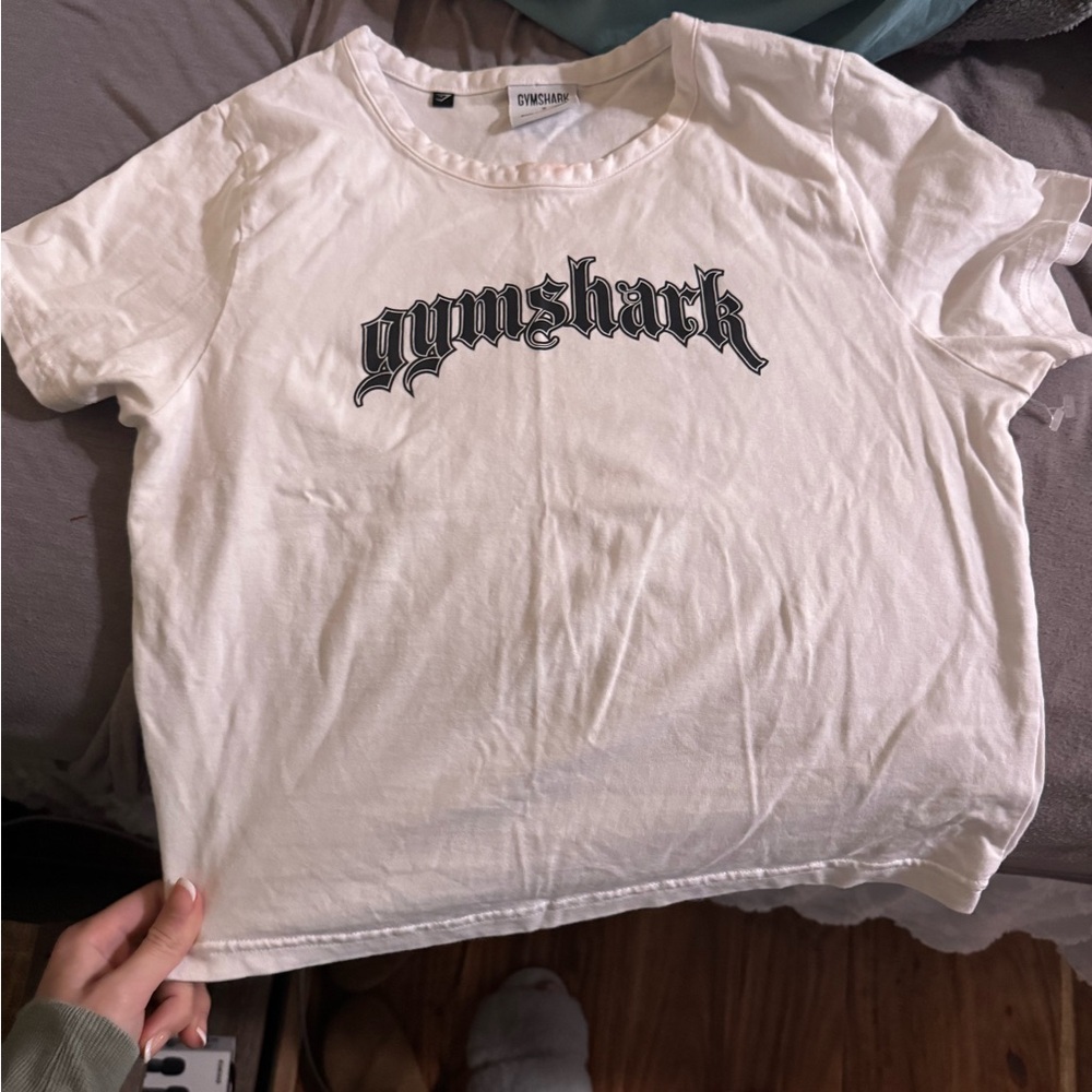 Gymshark Cream Tee with Black Logo
